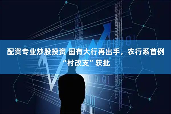 配资专业炒股投资 国有大行再出手，农行系首例“村改支”获批