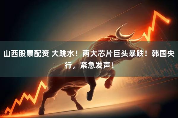 山西股票配资 大跳水！两大芯片巨头暴跌！韩国央行，紧急发声！